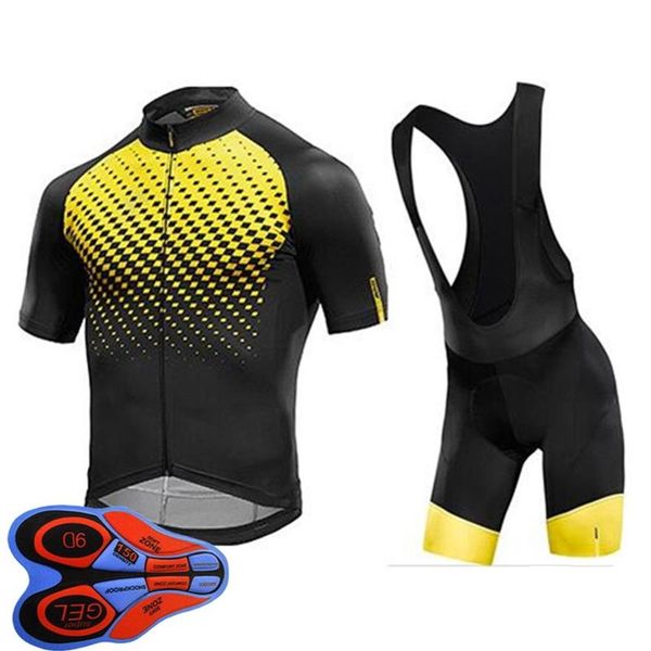 Mavic equipe bicicleta ciclismo manga curta camisa bib shorts conjunto 2021 verão secagem rápida dos homens mtb uniforme de corrida estrada kits outdoor295s