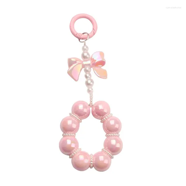 Schlüsselanhänger Mode Perlen Schlüsselanhänger Niedliches Tier für Dame Süßigkeiten Farbe Schmetterling Acryl Zubehör Geburtstagsfeiergeschenke