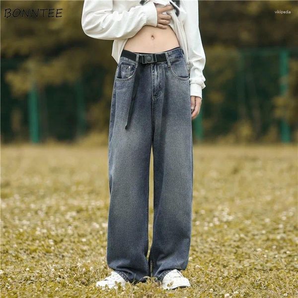 Jeans masculinos hip hop para homens em linha reta solta vintage all-match calças harajuku moda bf hombre hipster ins clássico streetwear chique