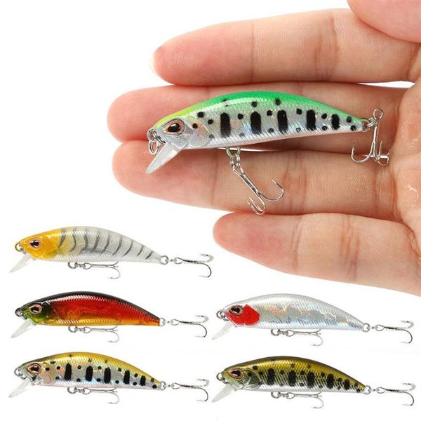 10pcs lot 5g 5cm Minnow Balıkçılık Cazibesi Lazer Sert Yapay Yemler 3D Gözler Balıkçılık Takımı225Q