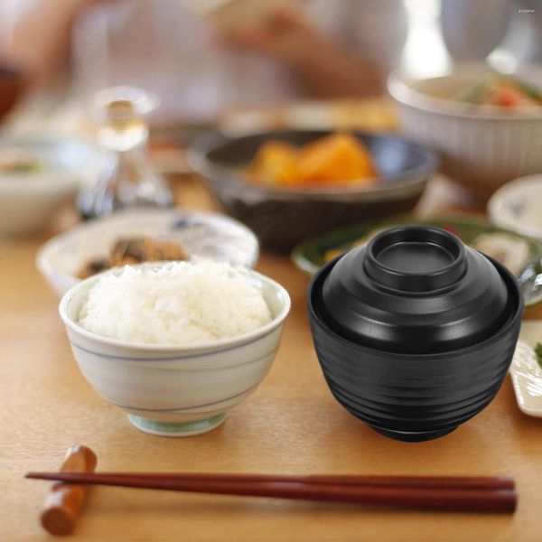 Set di stoviglie 1 pz squisita ciotola per zuppa in ceramica imitazione giapponese Ramen per ristorante (nero)