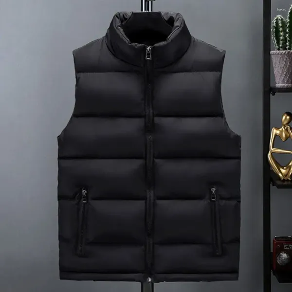 Gilet da uomo all'aperto imbottito da uomo gilet riscaldato casual uomo senza maniche scaldacollo abbigliamento da trekking cappotto invernale termico riscaldamento moda