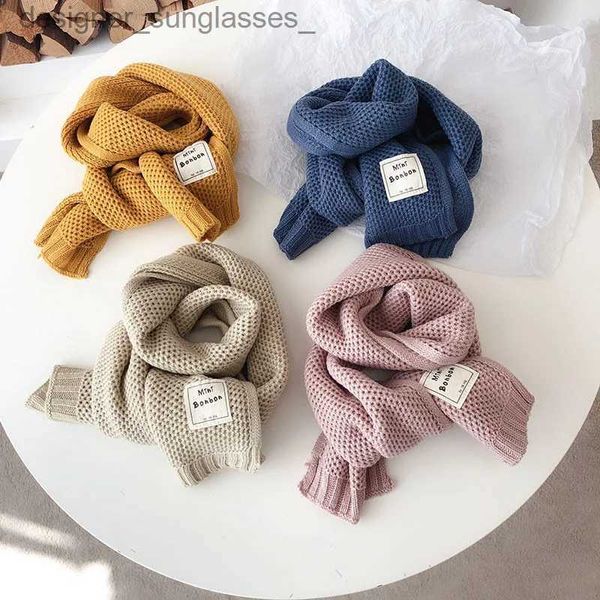 Schals Kinder Schal Herbst Winter Koreanische Mode Kinder Stricken Baby Lätzchen Wolle Stricken Winter Vielseitig Weiblich Warme Mädchen JungeL231122