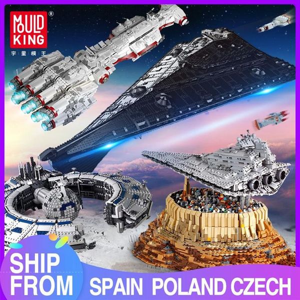 Molde rei blocos de construção estrela plano moc eclipse-classe dreadnought conjunto ucs lutadores montar tijolos crianças brinquedos diy presentes aniversário c292w