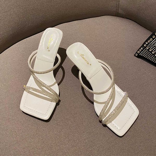 Kleid Schuhe 2023 Neue Sommer Frauen Sandalen Kristall Schmalband High Heels Weibliche Schuhe Slip On Damen Hochzeit Prom Alias Mujers