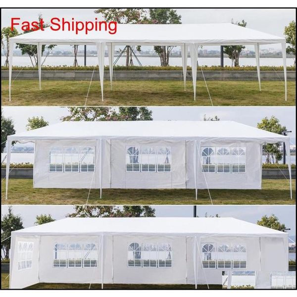 Vinylplane 10x30ft 8 Seiten 2 Türen Outdoor-Überdachung Party-Hochzeitszelt Weiß 3x9m Pavillon-Pavillon mit Spi qylEOl bdesports187L