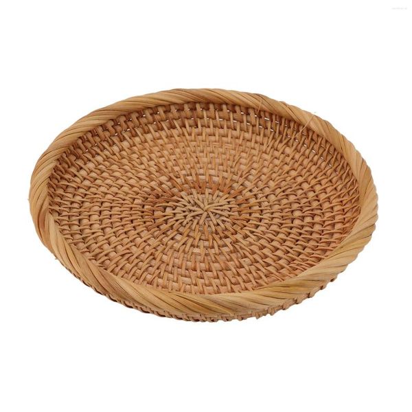 Macchina per il pane, robusto vassoio per frutta in rattan, intrecciato a mano, elegante e tradizionale, naturale, per tavolo da cucina