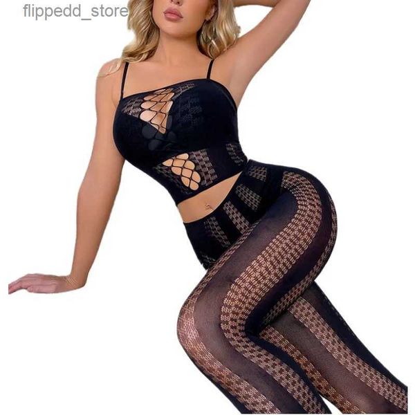 Sexy meias mulheres sexual aberto erótico roupa interior discotecas bodysuit lingerie sexy lingerie para fina sedução quente rendas fishnet bodysuits conjunto q231122