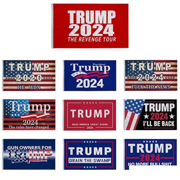 Banner Flags 3X5 Ft Trump Flag 2024 Eleição Donald The Tour 150x90cm Wly935 Drop Delivery Home Garden Festive Party Supplies Dhkjm