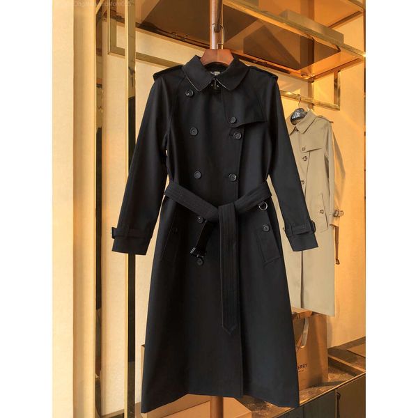 Trench Coats femininos Hot Classic Fashion Popular Inglaterra Trench Coat/mulheres de alta qualidade mais jaqueta estilo longo/trespassado slim fit para mulheres tamanho grande tb
