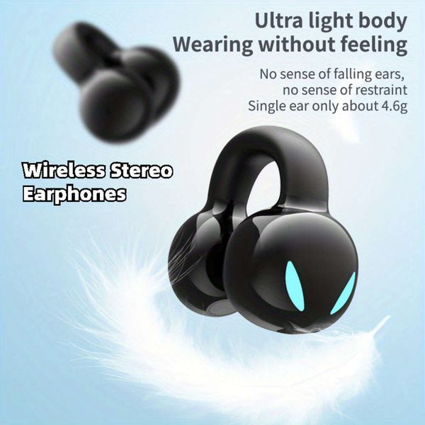 Ear Single V Schwarz Kabelloser Gaming-Kopfhörer mit echtem Stereo-Headset, Akkulaufzeit, lange Distanz, keine Verzögerung, Touch-Steuerung, Anruf