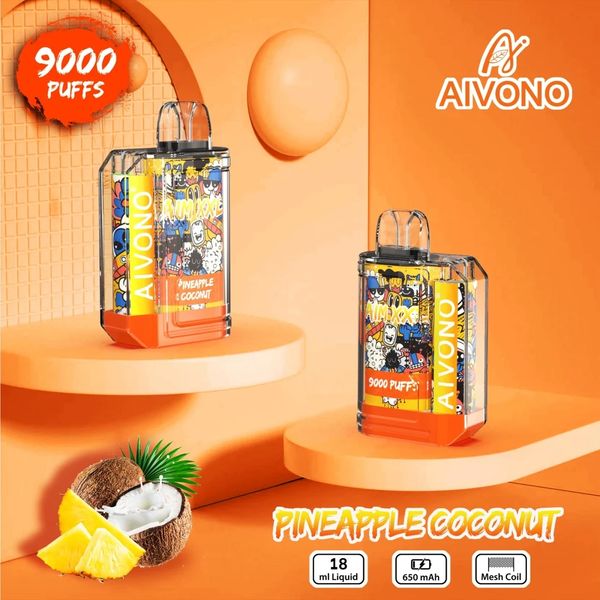 Original Aivono Aim XXL 9000 Puffs 10 sabores frete grátis Fluxo de Ar Ajustável Best-Seller EUA Fábrica OEM Descartáveis E cigarros