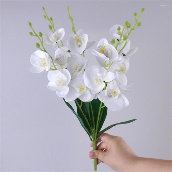 Fiori decorativi 20 teste 45 cm Pansy artificiale seta finta farfalla orchidea fiore Home Office Decorazione di nozze