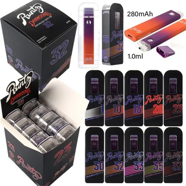 Runtz Runty X Dabwoods E Sigara Kitleri 1.0ml Boş Yeniden Şarj Edilebilir 10 Suş Tek Kullanımlık Vape Kalem Boş Kalın Yağ Tek Kullanımlık Vapes