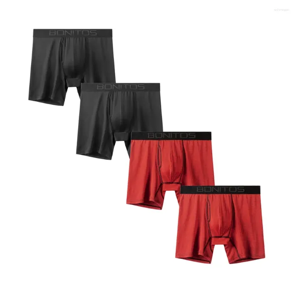 UNDUPTS 4pcs Boxer Shorts Erkek Satış Erkek Külotu Seksi iç çamaşırı Erkekler Adam İçin Ön Açık
