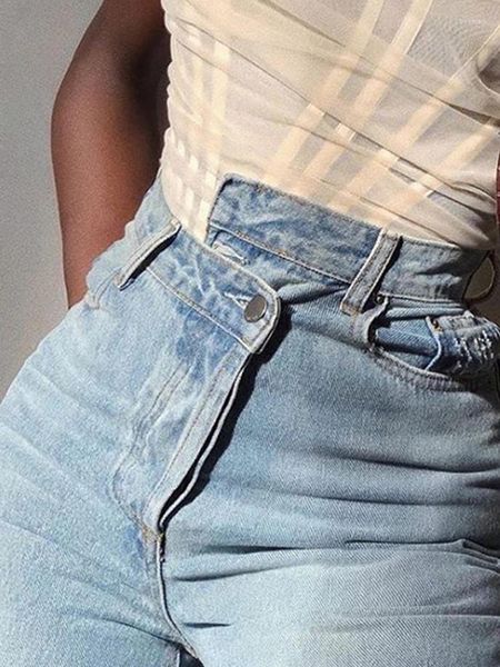 Frauen Jeans Unregelmäßige Mode Denim Breite Bein Hosen Hohe Taille Für Frauen Streetwear Harajuku Lose Lange Freund Baggy