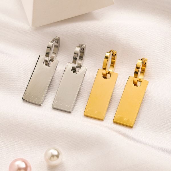 Luxus Quadratische Ohrstecker 18K Gold Ohrringe Designer Schmuck Hochzeit Geschenke Charme Ohrringe Frauen Liebe 2023 Edelstahl Schmuck Großhandel