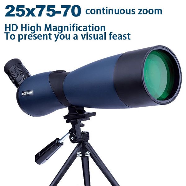 Telescópio Binóculos 2575x70 Zoom Spotting Scope HD Monocular de alta ampliação à prova d'água Tripé WTable para observação de pássaros, caça, viagens 231121