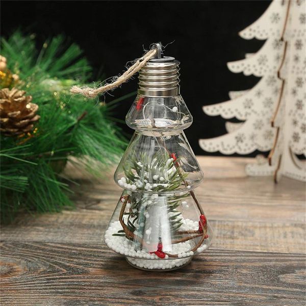 Decorações de Natal Transparente Led Interior Forma de Árvore Luzes Criativas Lâmpada Pingente Decoração Liquidações