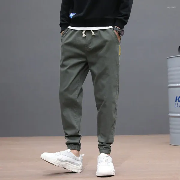Мужские джинсы, японская мода, мужские зеленые, хаки, серые, черные, свободные повседневные брюки-карго, свободные брюки в стиле хип-хоп