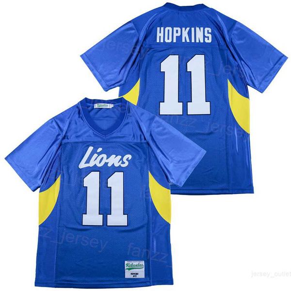 Football High School Daniel Lions Maglie 11 DeAndre Hopkins Sport Moive Cucito e ricamo Puro cotone traspirante HipHop Team Blue College Pullover Uniform