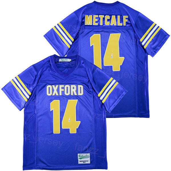 Jersey de futebol Oxford High School 14 Dk Metcalf Team Purple Color Moive College Bordado e costurando respirável para fãs de esportes Universidade Vintage Good