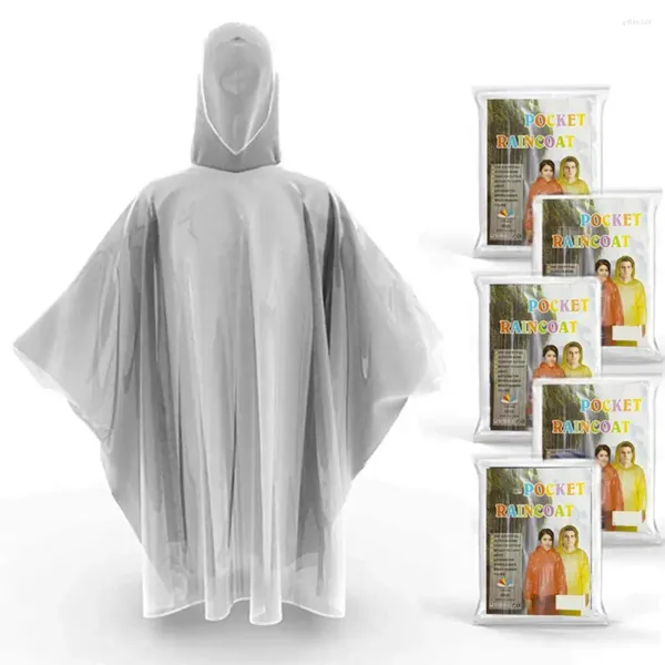 Impermeabili Set poncho antipioggia leggero e durevole con cappuccio antistrappo per adulti e bambini, mantella usa e getta