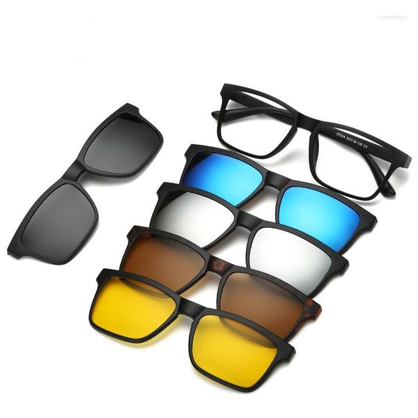 Montature per occhiali da sole HDCRAFTER 6 in 1 Un sacco Uomo Donna Clip magnetica ottica polarizzata Magnete su montatura per occhiali da vista