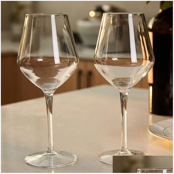 Бокалы для вина Премиум-тритановый пластиковый стеклянный бокал Не-стекло Прозрачный небьющийся Домашняя камера Вечеринка Ванная комната Питьевая чашка для пищевых продуктов D Dhdsx