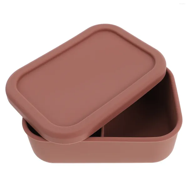Yemek takımı silikon öğle yemeği kutusu çocuk bento taşınabilir kasa açık yetişkin kutuları silika jel ofis