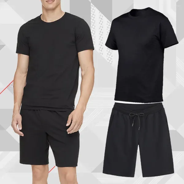 Camiseta masculina vintage moda conjunto de treino verão casual legal manga curta roupas esportivas streetwear pano algodão camiseta shorts ternos