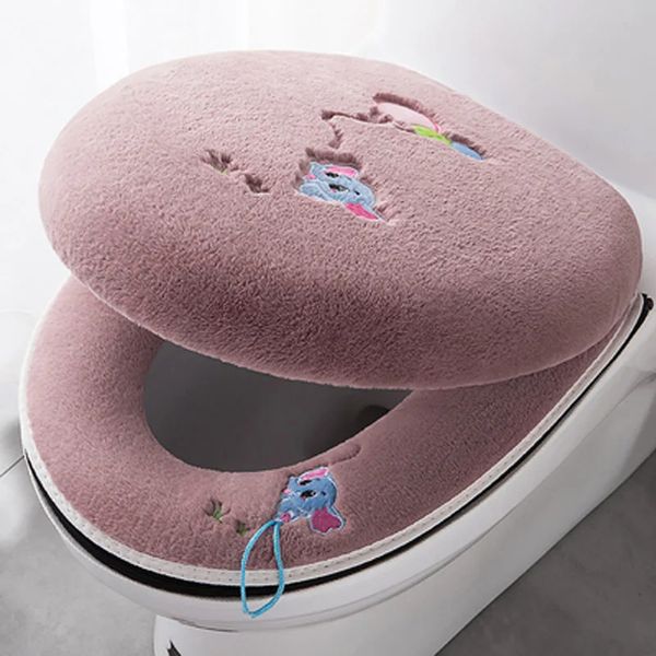 Tuvalet koltuğu kapaklar banyo ısıtıcı tuvalet koltuğu bezi yumuşak closeestol yıkanabilir kapak üst kapağı pedi kalınlaşmış tuvalet koltuk malzemeleri 231122