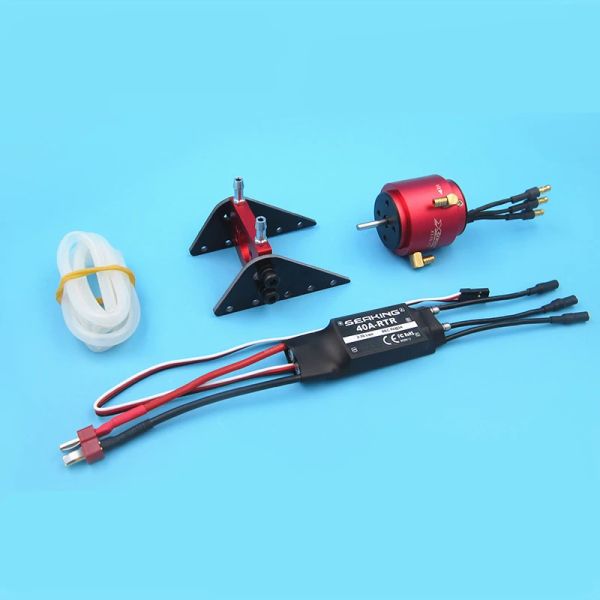 Motor sem escova de 4 pólos 2835 kv3500 com 2s-3s bidirecional refrigerado a água 40a esc sem escova para barco rc de 30-60cm ou carro rc