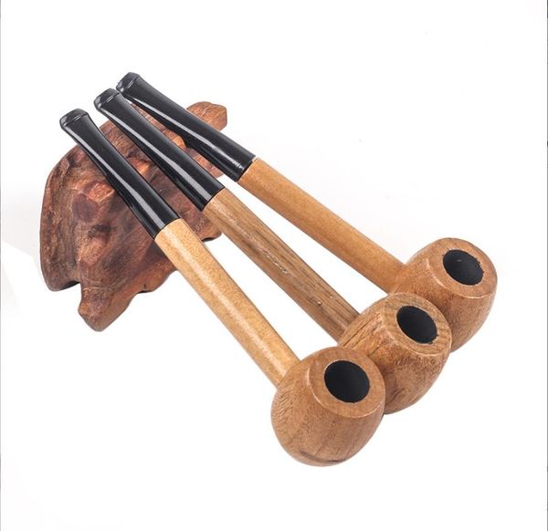 Tubos de fumo tubo de madeira maciça, suporte de tabaco pequeno, suporte de tubo, tubo de filtro masculino