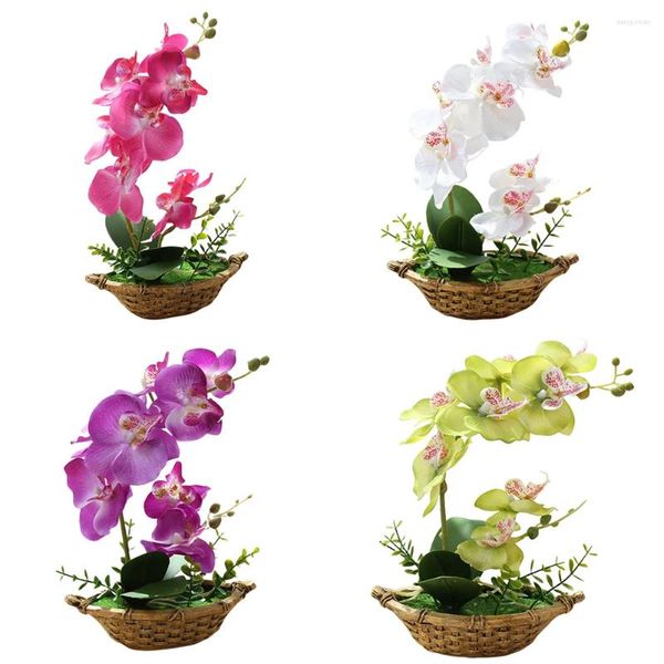 Fiori decorativi Artificiale Farfalla Orchidea In vaso simulato falso per la casa Giardino Ufficio Tavolo Decorazione della stanza Ornamenti