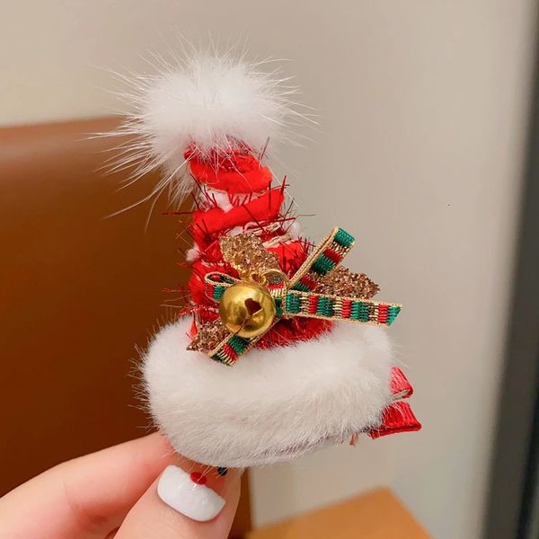 Kopfbedeckung, Haarschmuck, Kinder-Weihnachtskleidung, Haarschmuck, Mädchen-Weihnachtsmützen, Haarspangen, koreanische Version für Mädchen, niedliche Haarspangen ohne Schaden, Er 231121