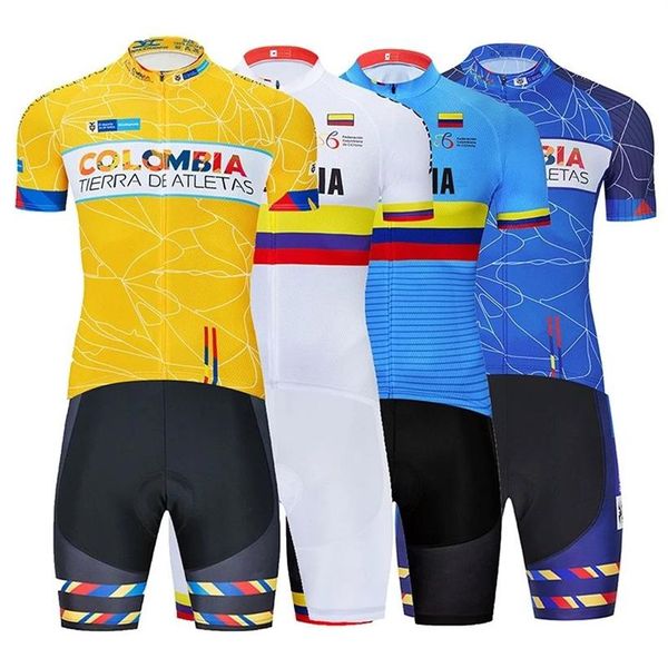 2022 Colombia Cycling Team Jersey Bike Shorts Bib Set Ropa Ciclismo Uomo MTB Shirt Summer Pro Ciclismo Maillot Bottom Clothing2355