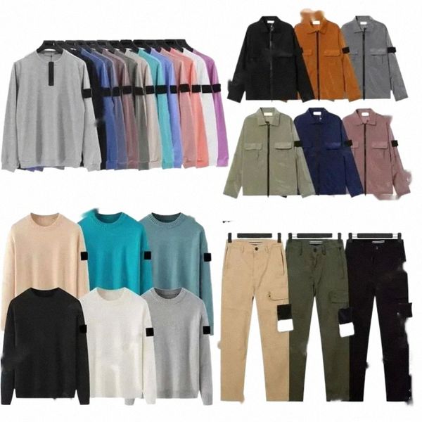 Designer Mens Badge Sweatshirts Stones Island Jacket Sweat à capuche Hommes Cargo Pull Pull Automne O Cou Sweats à capuche Femmes Pull à manches longues Shorts Compass à 96r2 #