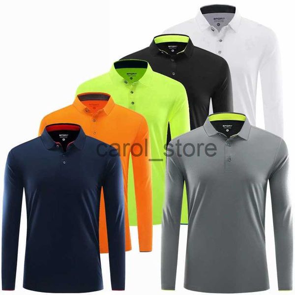 T-shirt da uomo Polo sportiva a maniche lunghe T-shirt da uomo Fitness T-shirt da palestra Abbigliamento sportivo Dry Fit Running Camicia da golf da tennis ad asciugatura rapida Top da allenamento J231121