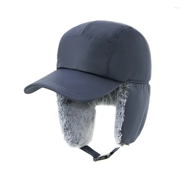 Berets Russo Men's Impermeável Ski Cap Piloto Quente Protetor de Ouvido Oversized Beisebol Inverno Ao Ar Livre Capa Proteção de Vento