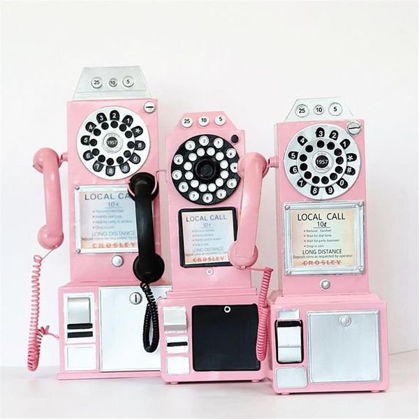 Handgemaakte Retro Maken Oude Telefoon Model Bar Cafe Muur Opknoping Creatieve Pography Props Woninginrichting Scandinavische Stijl Decoratieve Obje238C