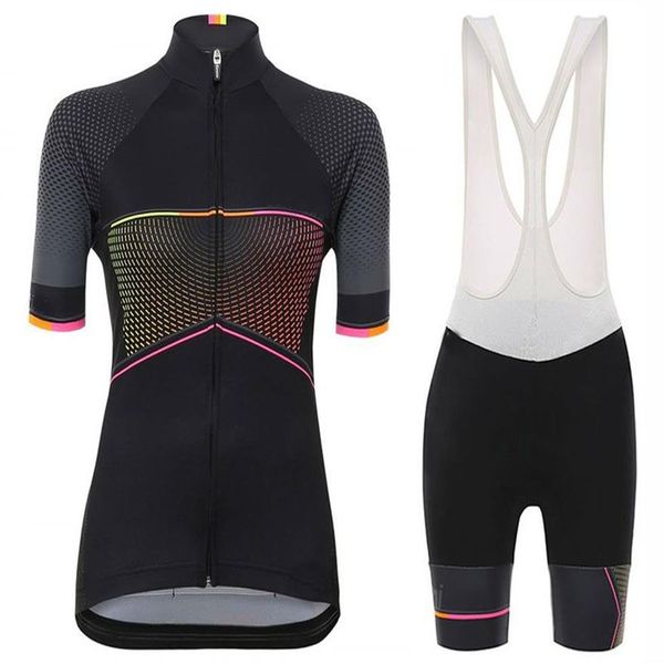 Maglia da ciclismo Pro Team nera da donna e pantaloncini con bretelle traspirante Ropa Ciclismo Mujer MTB Uniformes Tenue Cycliste Pro 2022314w