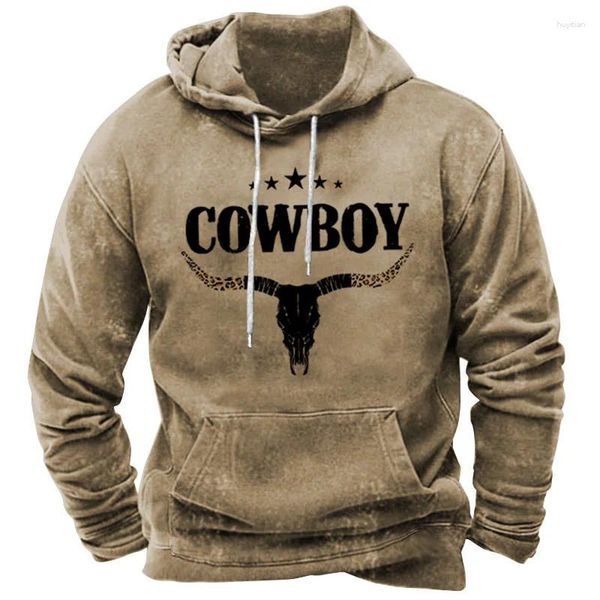 Herren Hoodies Western COWBOY Muster 3D Vintage Print Männer Frauen Kapuzenpullover Street Trainingsanzug Übergroße Sudaderas Kleidung