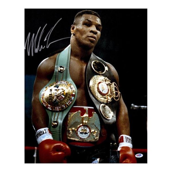 Mike Tyson signierte Belts Closeup Pograph Painting Poster Print Home Decor gerahmt oder ungerahmt Poppaper Material249B