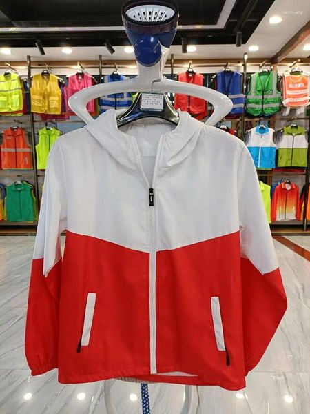 Herrenjacken Frühling Herbst Leichte Jacke Wasserdicht Beworbene Teamgruppenaktivitäten Individuelles Logo Outdoor-Windjacke mit Kapuze Regenmantel