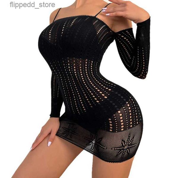 Seksi çoraplar fetiş kadınlar seksi iç çamaşırı balık ağı babydolls catsuit clubwear şeffaf siyah açık kasık yüksek kesim leotard seksi elbiseler