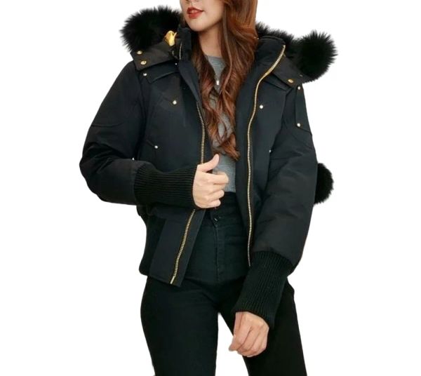 Jaquetas de luxo Mulheres Casaco Inverno Designer Down Jacket Parkas Zipper Casacos Quentes Com Capuz Real Wolf Fur Holder Branco Preto Pele Outerwear Opcional