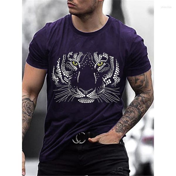 Magliette da uomo Moda Abbigliamento da uomo T-shirt oversize di alta qualità Y2k Animal Strass Designer Maglie a manica corta Holyday Casual Street