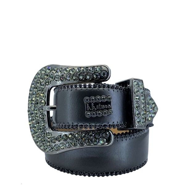 Bb Simon Belts Hochwertiger Luxus-Designer-Gürtel, Designer-Gürtel, Gürtel mit Strassbesatz, Western-Ledergürtel für Männer und Frauen, Bling-Taillengürtel für Hosen, Jeans