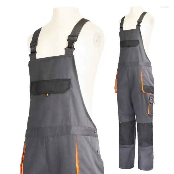 Calças masculinas babador macacão de trabalho bodysuit máquina de manutenção automóvel local proteção do trabalho roupas pintura carpinteiro terno